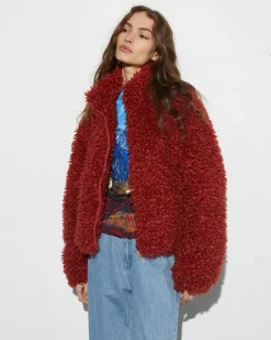 Milana Cropped Fluffy Puffer | Brown^STIEGLITZ Sale