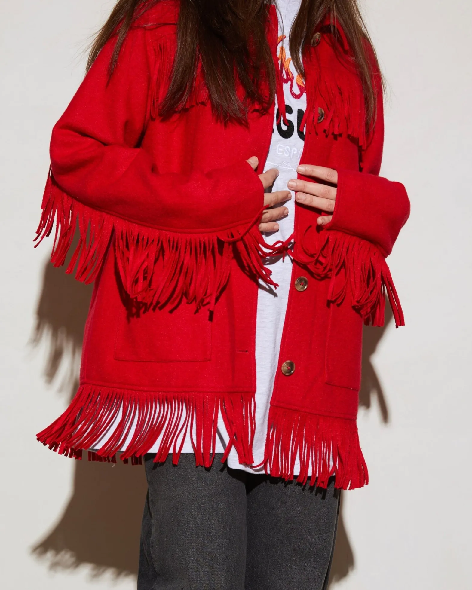 Wool Fringe Jacket | Red^STIEGLITZ Flash Sale